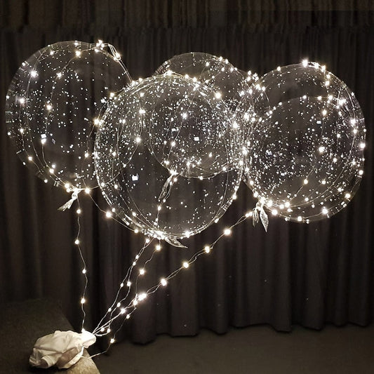 22 Inch LED Bobo Balloons, Party Wedding Decor, Batteries Included (12pc)