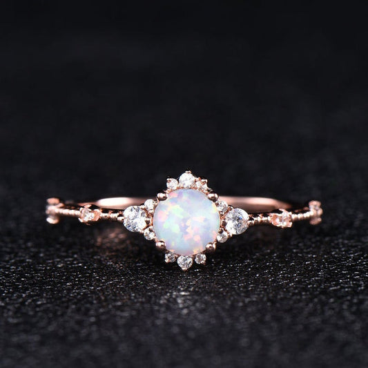 14K/18K Opal Engagement Ring Minimalist LC001