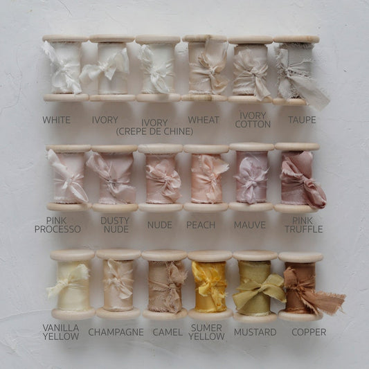 hand dyed neutral silk ribbon neutral wedding ribbon for wedding bouquets invitations wedding decor neutral bouquet ribbon flowers decor