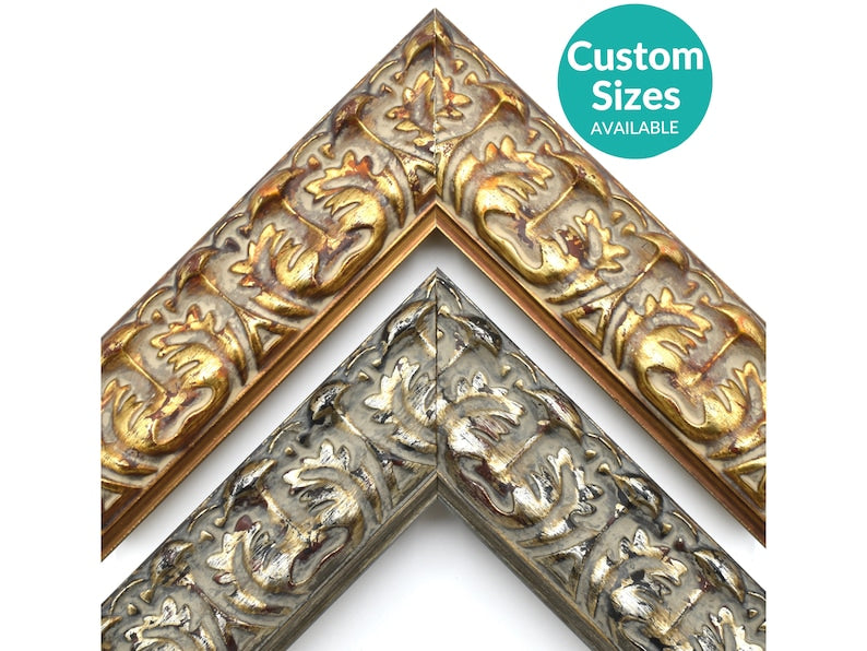 Elegant Spanish Custom Picture Frame w/ 90% UV Cover, Decorative Victorian Home Decor, Vintage Style Art Deco Frames For Wall Art