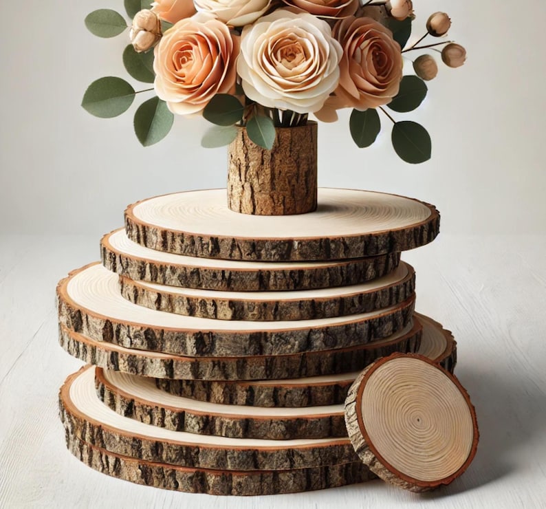 Large Wood Slices: Rustic Wedding Centerpiece, Boho Farmhouse Decor