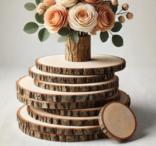 Large Wood Slices: Rustic Wedding Centerpiece, Boho Farmhouse Decor