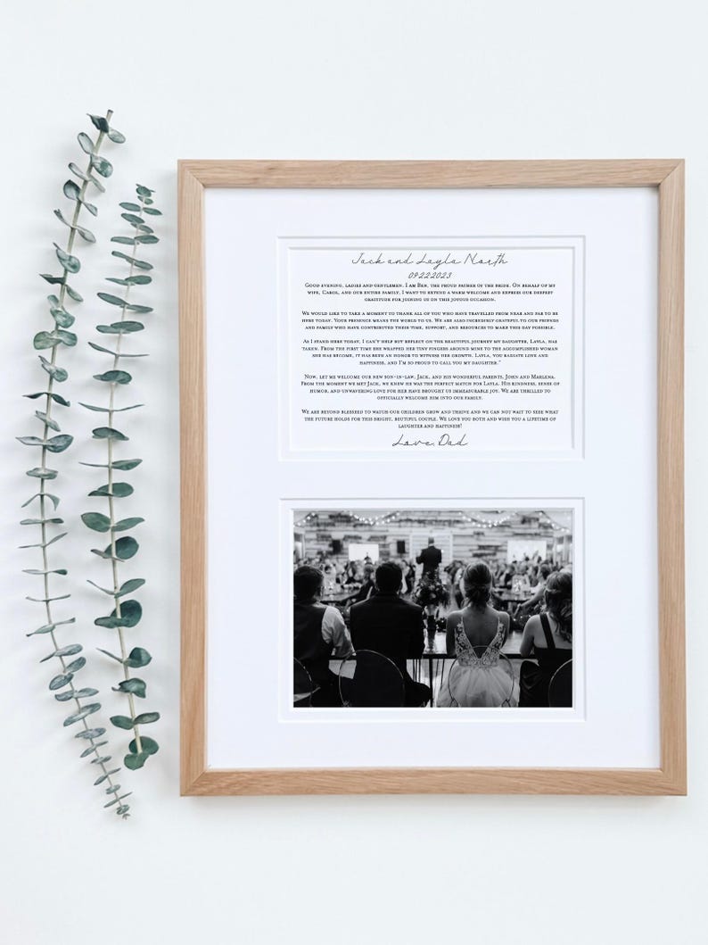 Father wedding speech, Wedding speech print, Father of the bride speech, Best man speech, Wedding reading print, Anniversary gift, Groom