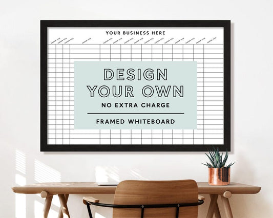 Design Your Own Custom Dry-Erase Board | Business Organizer | Premium Acrylic with Frame Options | Fully Customizable Layout