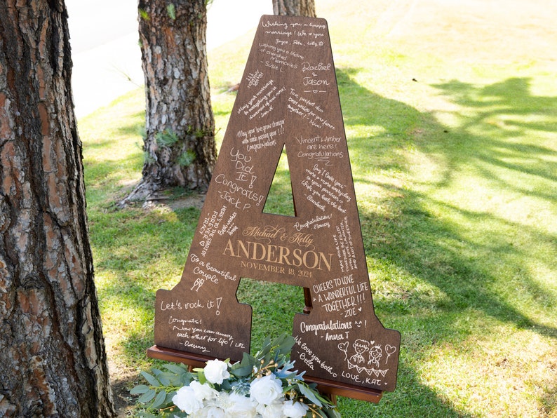 Wedding Guest Book Alternative, Custom Letter Guest Book, Wedding Welcome Sign, Personalized Guest Book Wood Wedding Signs, Wedding Decor