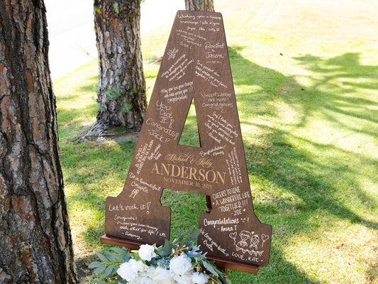 Wedding Guest Book Alternative, Custom Letter Guest Book, Wedding Welcome Sign, Personalized Guest Book Wood Wedding Signs, Wedding Decor