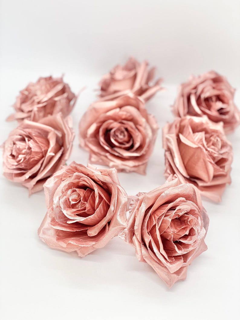 3" Metallic Rose Gold Rose Gold Flower Metallic Flower Rose Gold Wedding Decor Rose Gold Cake Flower Rose Gold Centerpiece Flower Wedding