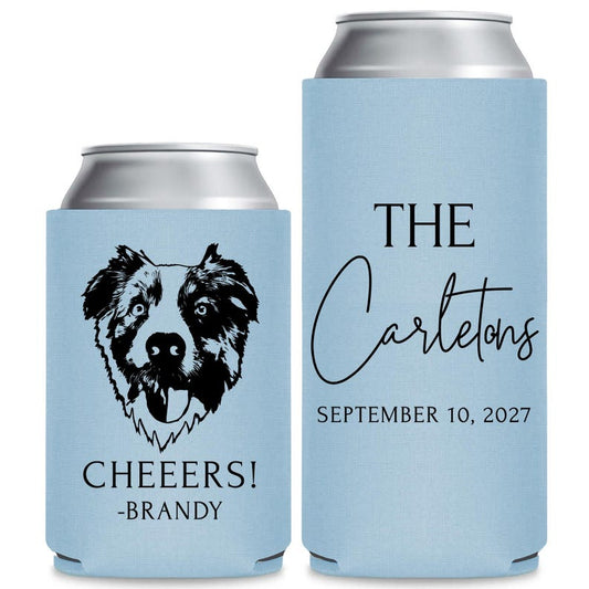 Personalized Wedding Can Cooler Favor, Customized Wedding Can Cooler Favors, Pet Wedding Can Cooler, Customized Pet Wedding Can Cooler (249)