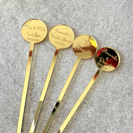 50 Pcs Personalized Wedding Drink Stirrers, Cocktail Stir Sticks, Table Decor, Wedding Party Decor, Drink Stirrers Bulk, Wedding Drink Charm