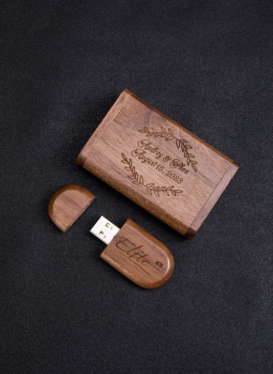 Custom Wooden Keepsake USB Flash Drive Box | Custom Wedding USB Stick Case | Memory USB Wooden Box | Wooden Box Usb Drive