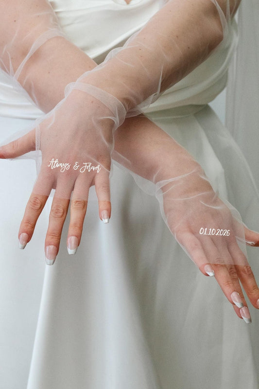 Fingerless Wedding Gloves, bridal gloves, tulle wedding gloves, personalized wedding gloves, custom bridal gloves, wedding dress sleeves