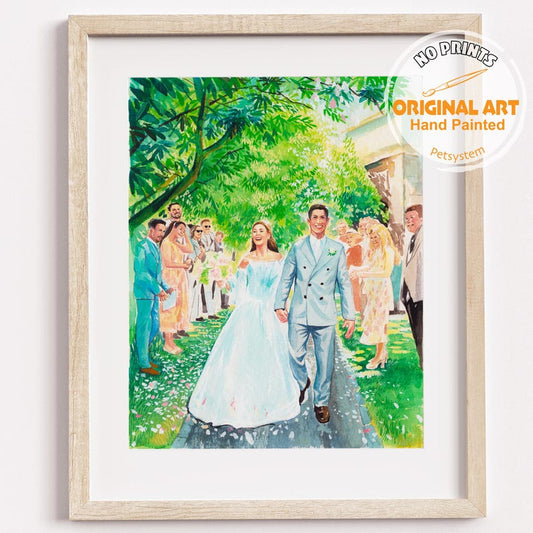 Watercolor Couple Portrait from Photo, Custom Wedding Anniversary Gift for Wife Husband Parents, Engagement Gift for Friend, Hand painted