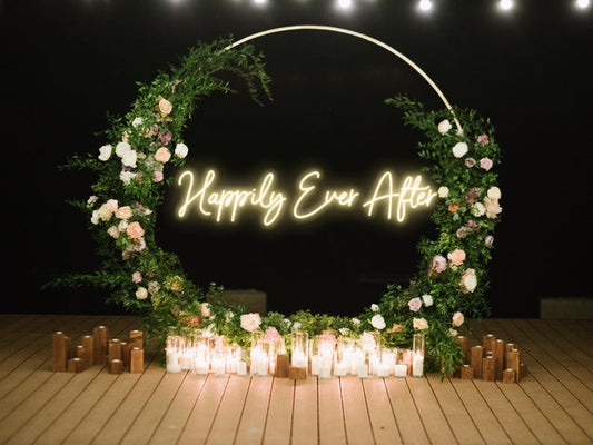 Happily Ever After Neon Sign, Custom Neon Sign, Wedding Decor, Engagement Gifts, Wedding Decor, Personalized Gift, Name Neon Signs, LED Sign