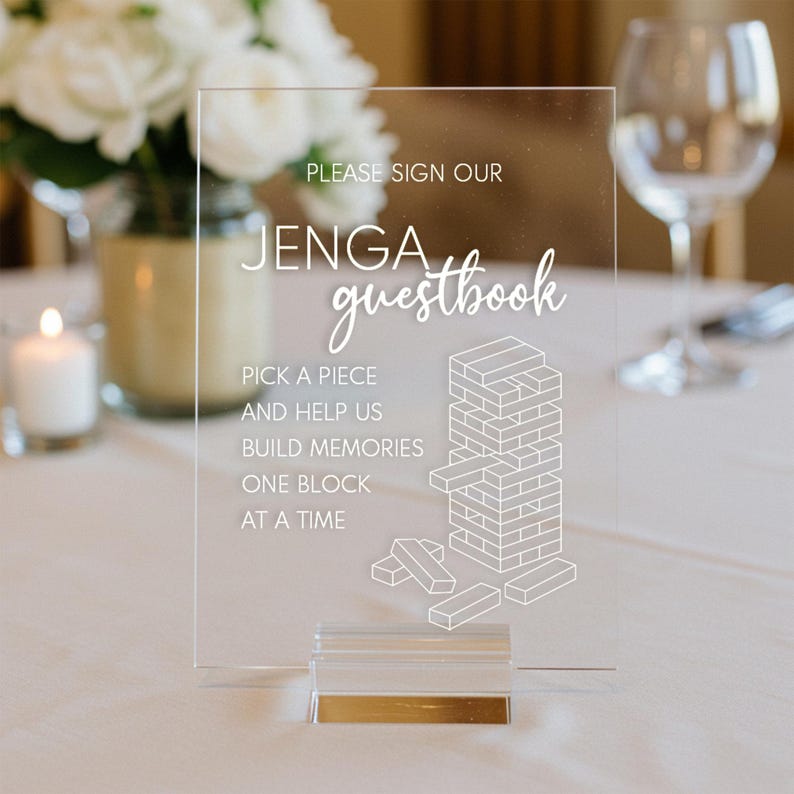 Jenga Guest Book Sign: Build Memories Wedding Decor