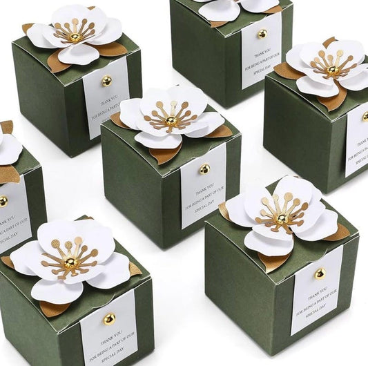 Floral Wedding Favor Boxes (20pcs)