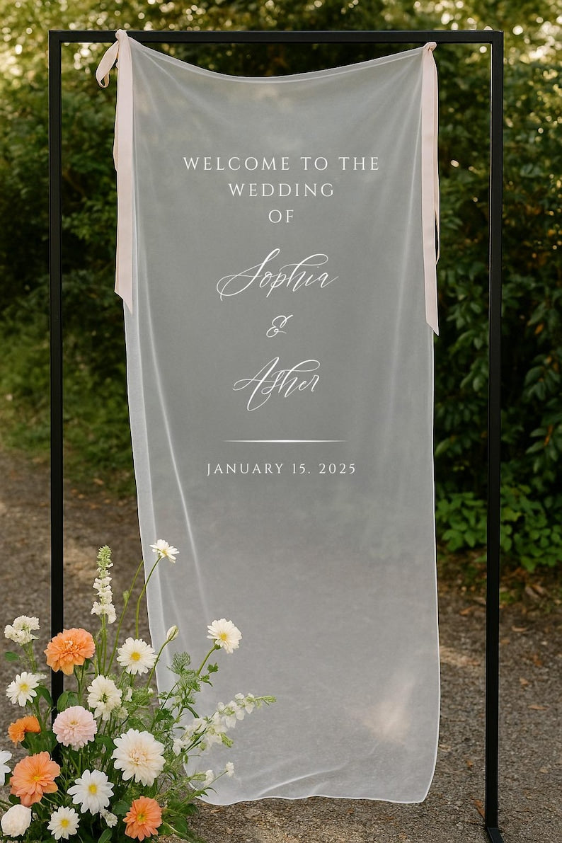 Fabric Wedding Welcome Sign, Personalised Wedding Welcome Sign, Custom Wedding Signs, Boho Wedding, Wedding Welcome Signs, Baby Shower Sign