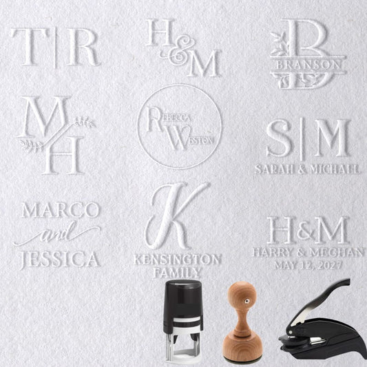 BEST SELLING Monogram Embosser | 48 Designs | Custom your wedding embosser | Napkin Embosser | Envelope and Invitation Embosser