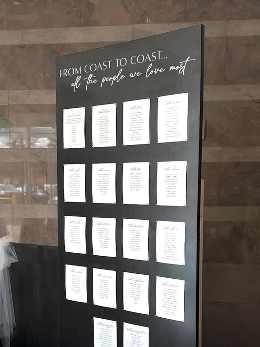From Coast to Coast Sticker Cut-Out Acrylic Lettering for Wedding Seating Sign