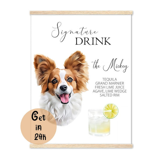 Dog wedding sign Custom pet bar menu Dog signature drink Custom bar sign Wedding decor pet portrait DIGITAL DOWNLOAD to print Cocktail menu