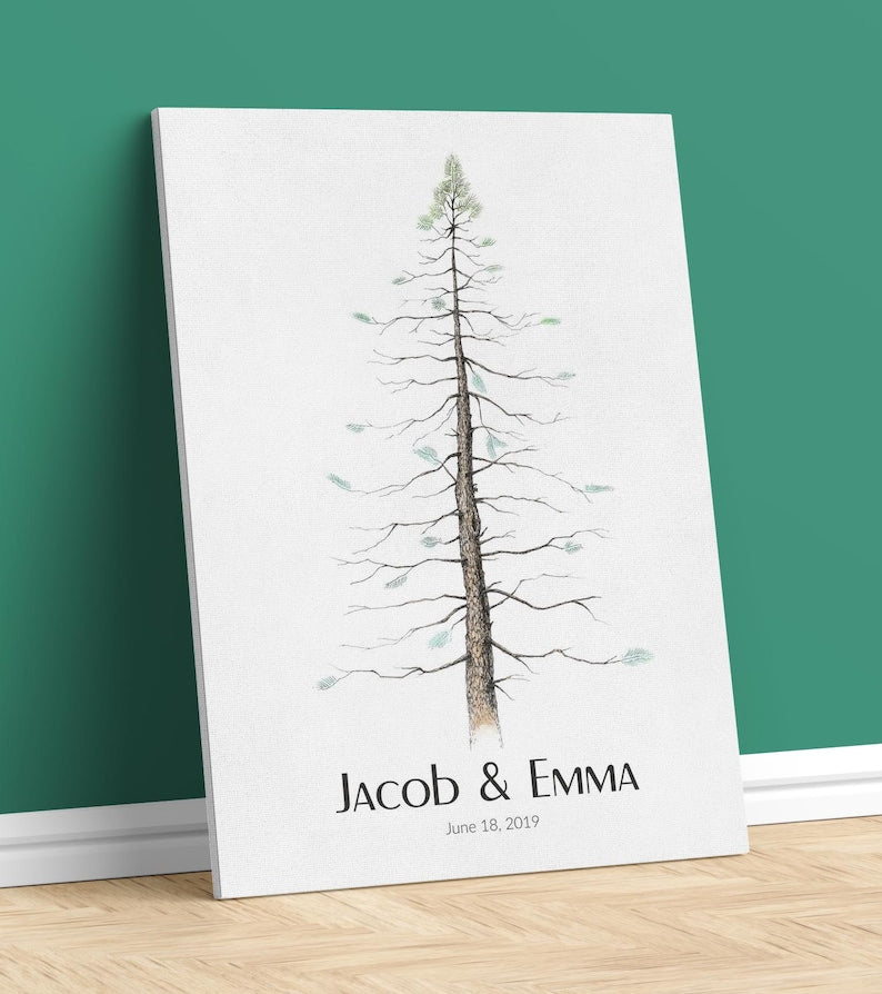 GUEST BOOK Alternative Wedding. Guest Book Signature Tree. pine tree Custom wedding guestbook rustic wedding Wedding Book PRINT 150 Guests