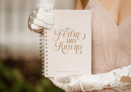 Elegant Wedding Planner, Personalized Printed Wedding Planning Book, Custom Gold Foil Bridal Shower Gift, Bridal Shower Gift Bride - Olivia