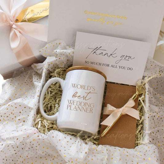 Small World's Best Wedding Planner Gift Box, Wedding Coordinator Gift, Boho Chic Wedding, Thoughtful Thank you Gift Box For Wedding Vendors