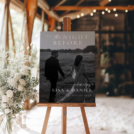 The Night Before Sign, Welcome To The Night Before, Rehearsal Dinner Wedding Sign, Wedding Signs, Rehearsal Sign, Printed & Delivered