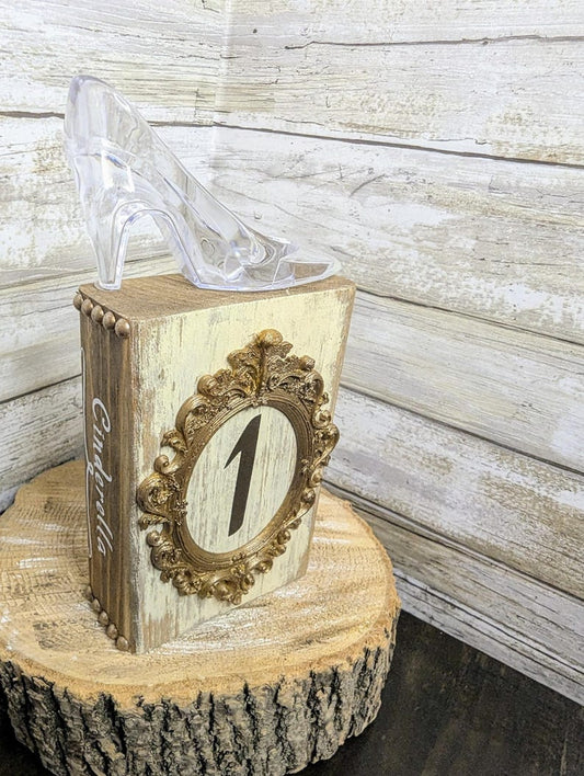 Disney Cinderella table numbers decor, Disney wedding party table number decor,Disney wedding