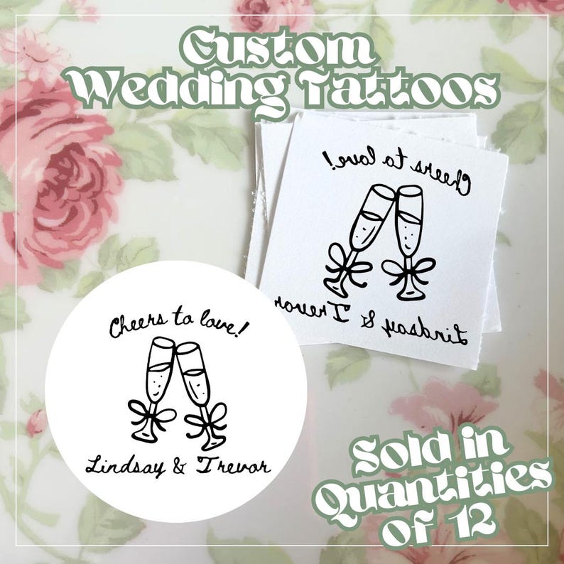 Engagement Party Personalized Temporary Tattoos Bulk Wedding Favor Custom Tattoos for Unique Wedding Couples Shower Activity
