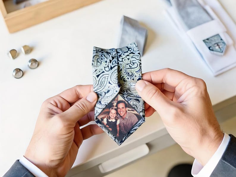 Photo Patch for Ties, Father of the Bride Gift, Tie Picture Dad, Tie Patch, Custom Photo Patch for Ties, Dad Wedding Gift, Micro Wedding