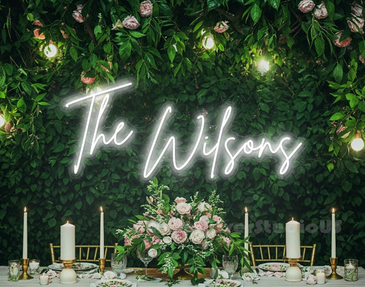 Custom Neon Sign for Wedding Decor, Sweetheart Table Name Wedding Decor, Last Name Sign, Light Up Name Signs for Wedding, Battery Operated