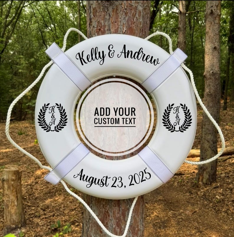 Decorative Life Ring - Custom Life Ring - Custom House Gift - Pool - Sailing Gift - Large Life Ring - Custom Wedding Gift - Custom Office