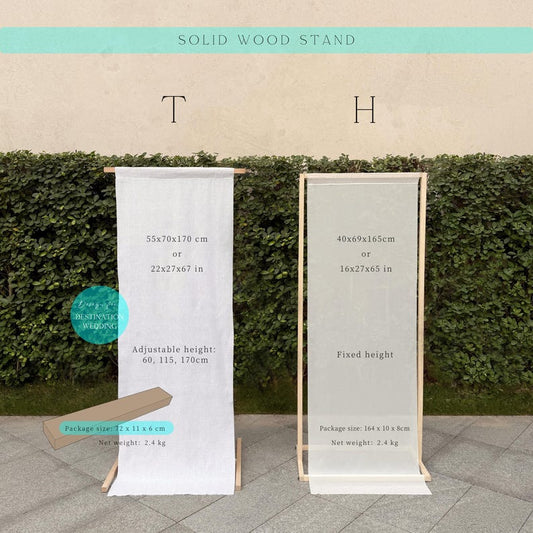 Fabric Sign Wood Stand | Wedding Welcome Sign Stand | Destination Wedding Decor | Rustic Wedding Display | seating chart signs stand