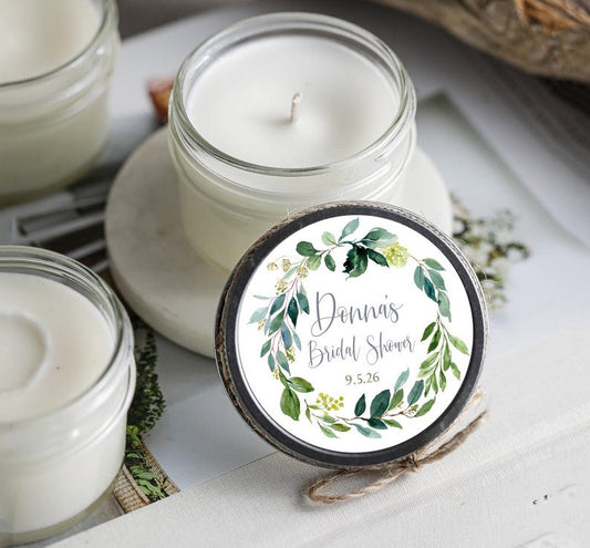 Eucalyptus Bridal Shower Candle Favors: Set of 6, Greenery Wedding Shower Favors, Eucalyptus Wedding