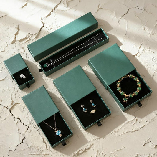 50pcs Custom Logo Drawer Jewelry Box  Personalized Packaging for Necklace, Ring & Earring Gifts