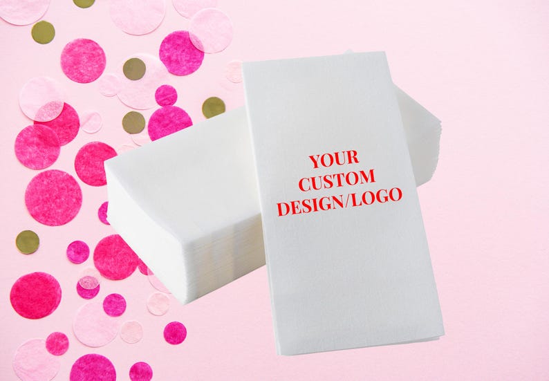 HAND TOWELS Linen Like Personalized Logo Artwork Design, Custom Full Color Printed Bath Napkins, Bathroom Towel , Guest Towel