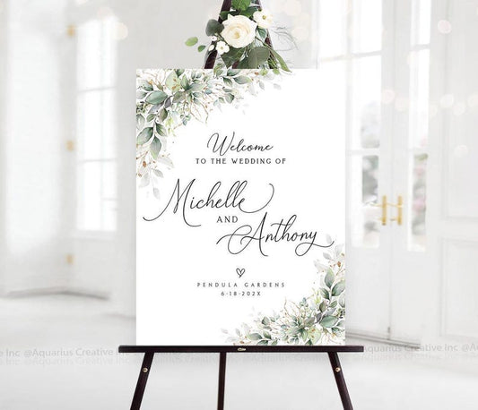 Greenery wedding sign, Wedding Welcome Sign, Wedding Invitation, Greenery Wedding Sign, Greenery Wedding Decorations, Sage green Decor