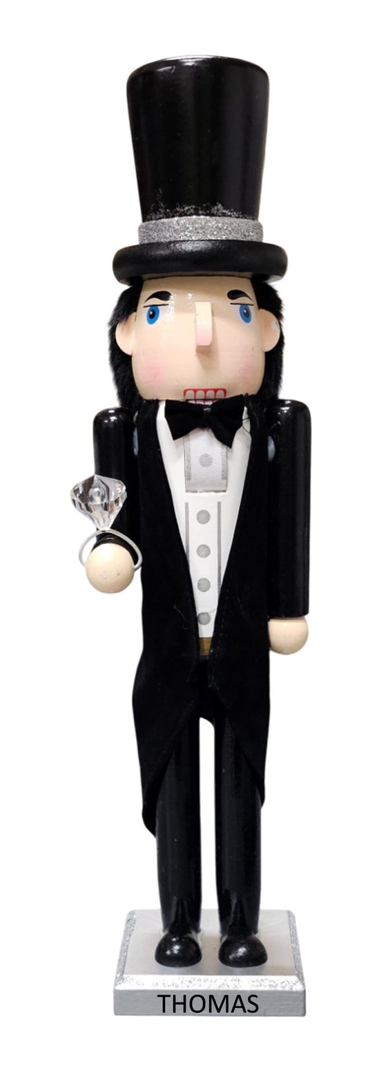 Groom Wedding Day Anniversary 16" Christmas Nutcracker - Personalized Gift