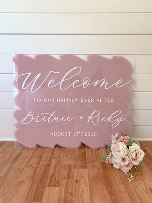 Welcome To Our Wedding Modern Calligraphy Sign - WS04