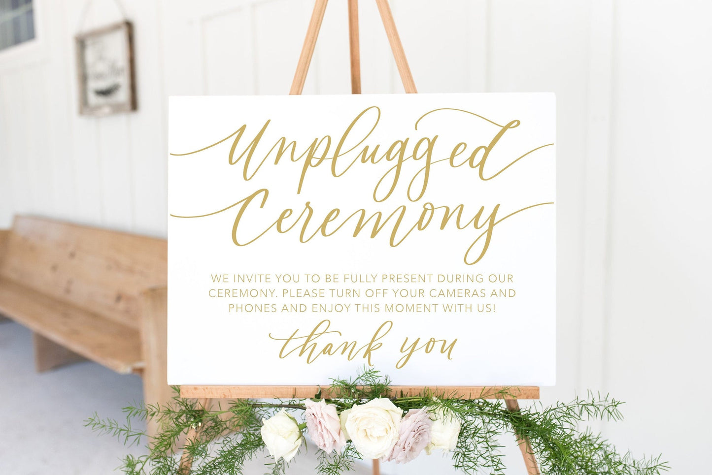 Unplugged Wedding Ceremony Sign