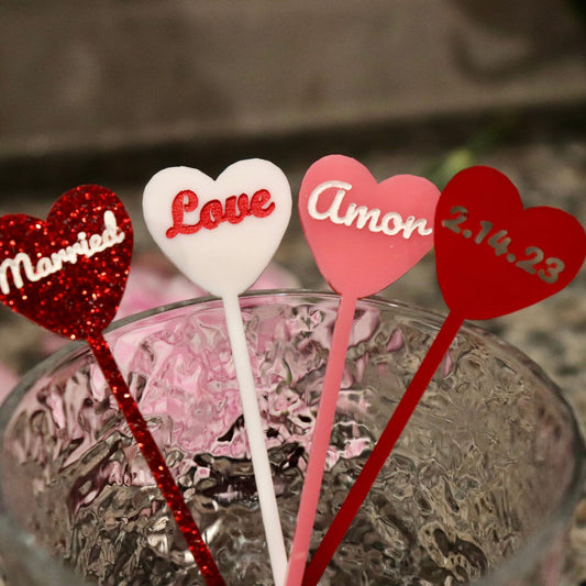 Heart Party Favors Drink Stirrer, Set of 12