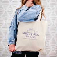 She's Tying the Knot Bachelorette Canvas Tote Bag