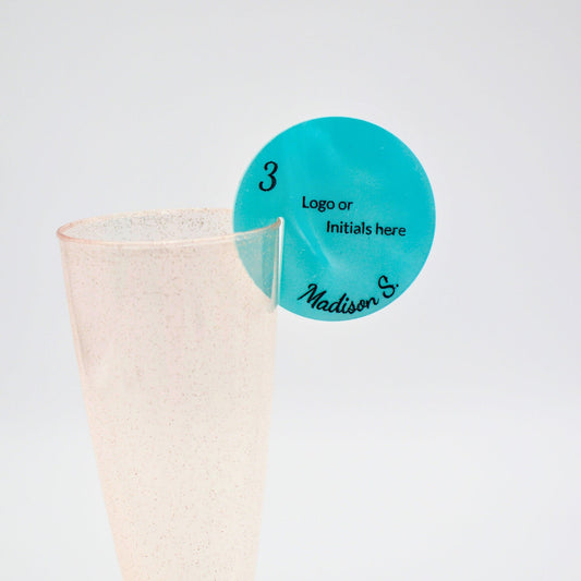 Round Drink Tags - Set of 25, Pearlescent Acrylic