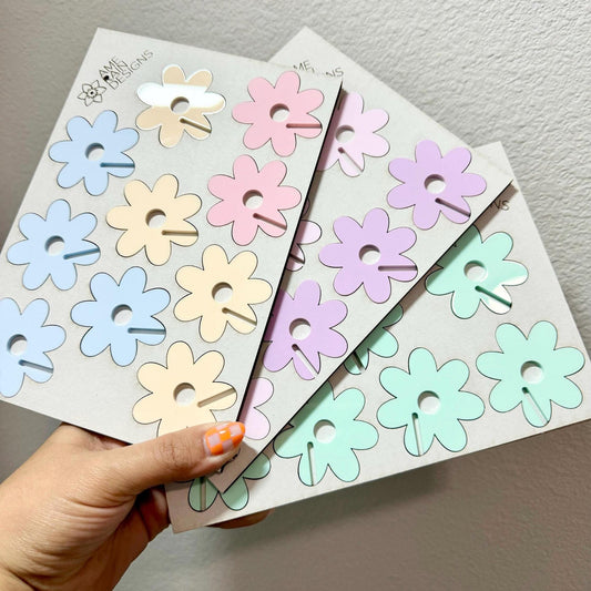 Daisy Drink Tags in Pastel Colors, Custom Engraved Acrylic Drink Markers For All Occasions