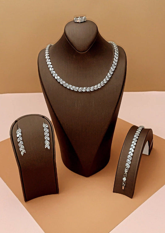Daisy Jewelry Set With Necklace, Bracelet, Drop Earrings, And Ring *Final Sale*