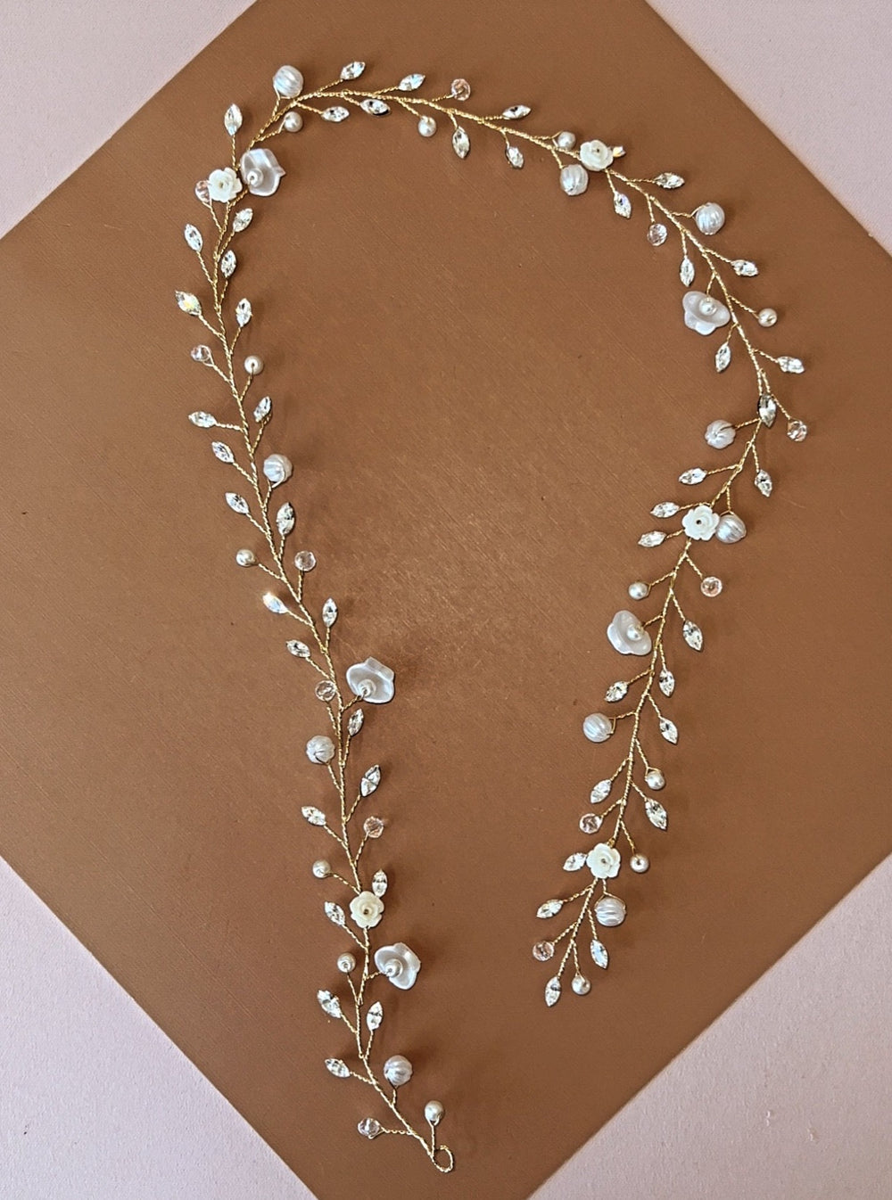 Ellee Real Quinceanera Adorned With Ivory - Swarovski Hair Vine