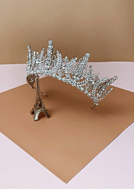 Aurora-Pearls Swarovski Bridal Crown