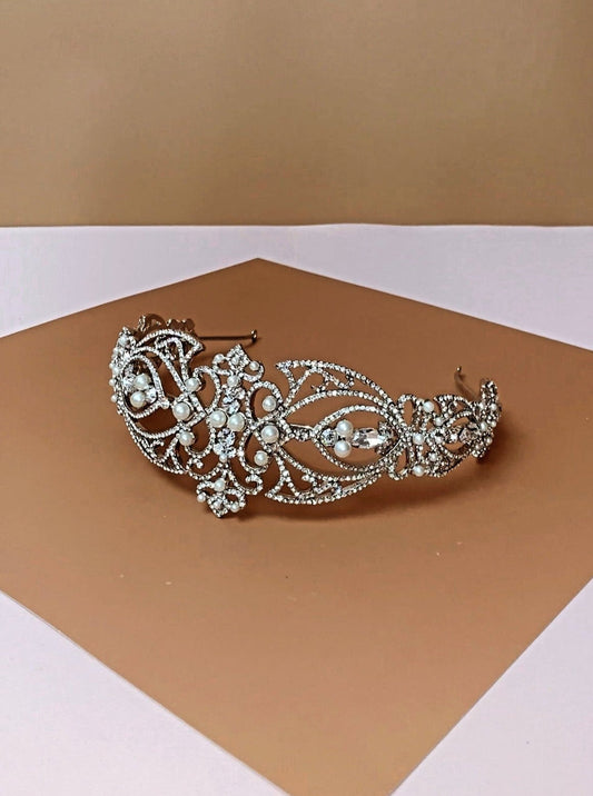 Leonora- Pearls Swarovski Magnificent Bridal Headpiece