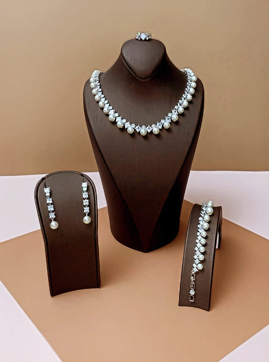 Dara Jewelry Set With Necklace, Bracelet, Drop Earrings And Ring *Final Sale*
