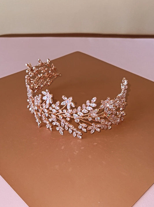 Elianna Rose Gold Swarovski Bridal Headband